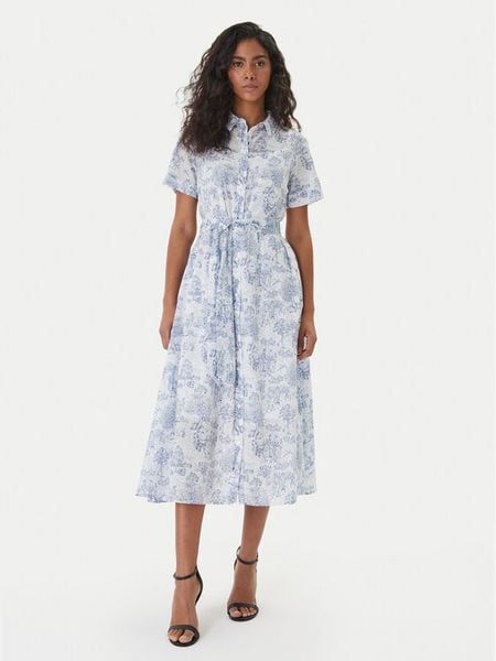 Barbour Sukienka koszulowa LDR0979BL28 Niebieski Regular Fit. Niebieskie sukienki damskie Barbour, bez wzorów, z bawełny, bez kołnierzyka, bez ramiączek, koszulowe. Za 629.99 zł.