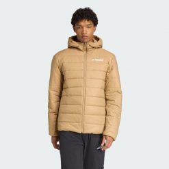 Kurtka z kapturem z ociepleniem Terrex Multi Essentials CLIMAWARM. Brązowe kurtki męskie Adidas, m, bez wzorów, z puchu, sportowe, z kapturem. Za 439.00 zł.