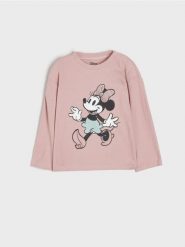 Koszulka Myszka Minnie - różowy. Czerwone koszulki dziewczęce Sinsay, l, bez wzorów, bez ramiączek. Za 17.99 zł.