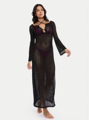 Triumph Sukienka plażowa Beach MyWear Crochet 10226469 Czarny Relaxed Fit. Czarne sukienki damskie Triumph, na plażę, bez wzorów, z syntetyku, bez kołnierzyka, bez ramiączek. Za 199.99 zł.