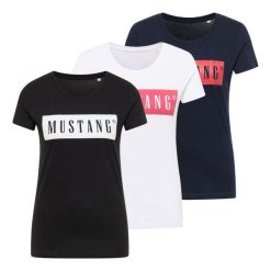 3PAK MUSTANG Alina C Logo Tee Damski T-shirt Koszulka 1013220. Białe bluzki damskie Mustang, uniwersalny, bez wzorów, z bawełny, bez ramiączek. Za 299.99 zł.