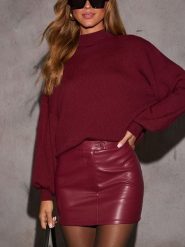 Milan Kiss Sweter w kolorze czerwonym rozmiar: L. Czerwone golfy damskie Milan Kiss, l, bez wzorów, prążkowane, bez ramiączek. Za 204.96 zł.