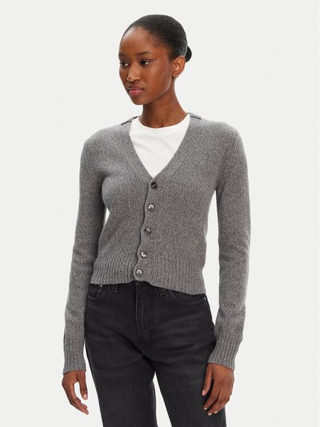 AMI Paris Kardigan FKC127.005 Szary Regular Fit. Szare kardigany damskie AMI PARIS, xs, bez wzorów, z kaszmiru. Za 1,929.00 zł.