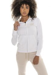 Bluza z bawełna z zamek błyskawiczny na co dzień. Białe bluzy bez kaptura damskie LEONE 1947 APPAREL, xl, z bawełny. Za 492.57 zł.
