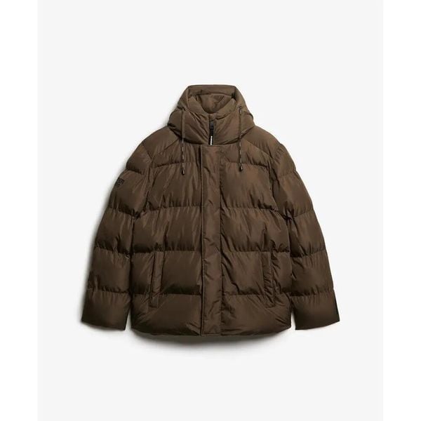 Kurtka puchowa Superdry 5 Baffle Sports. Brązowe kurtki męskie Superdry., na zimę, m, bez wzorów, z puchu, eleganckie, bez kaptura. Za 617.75 zł.