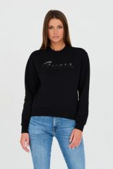 GUESS Czarna bluza z cyrkoniami. Czarne bluzy bez kaptura damskie Guess, xs. W wyprzedaży za 300.99 zł.