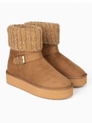 ISLAND BOOT Botki zimowe "Kourtney" w kolorze jasnobrązowym rozmiar: 41. Brązowe botki damskie Island Boot, na zimę, bez obcasa, bez zapięcia. Za 162.87 zł.
