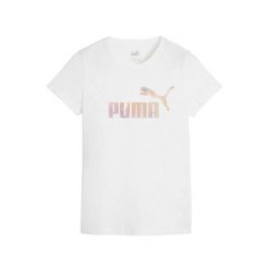 T-shirt Damski ESS+ Summer Daze. Białe t-shirty damskie Puma, bez wzorów, bez kołnierzyka. Za 140.99 zł.