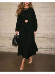 Milan Kiss Sukienka w kolorze czarnym rozmiar: S. Czarne sukienki damskie Milan Kiss, s, bez wzorów, bez kołnierzyka, bez ramiączek, midi. Za 130.99 zł.