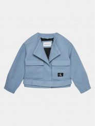 Calvin Klein Jeans Kurtka przejściowa IG0IG02334 Niebieski Relaxed Fit. Niebieskie spodnie dziewczęce Calvin Klein Jeans, z jeansu. Za 429.99 zł.