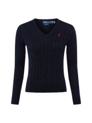 Polo Ralph Lauren Sweter damski z dzianiny Kobiety Bawełna niebieski jednolity, XS. Niebieskie swetry klasyczne damskie Polo Ralph Lauren, xs, z bawełny, bez kołnierzyka. Za 989.95 zł.