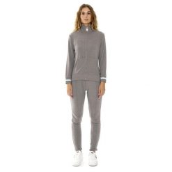 Bluza z zamek błyskawiczny na co dzień na siłownię. Szare bluzy bez kaptura damskie LEONE 1947 APPAREL, z dresówki. W wyprzedaży za 213.95 zł.