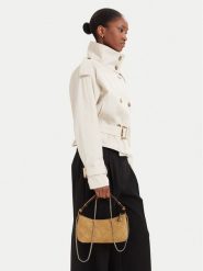 Tory Burch Torebka Fleming Suede Pochette 185797 Kremowy. Białe torebki klasyczne damskie Tory Burch, bez wzorów, ze skóry, bez dodatków. Za 2,164.00 zł.