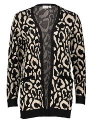 Vila Kardigan "Vitif" w kolorze beżowo-czarnym rozmiar: XS. Brązowe kardigany damskie Vila, xs, bez wzorów, z włókna. Za 65.85 zł.