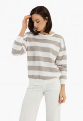 Bluza w paski B-MAGNE. Białe bluzy bez kaptura damskie Volcano, l, z jeansu. Za 159.99 zł.