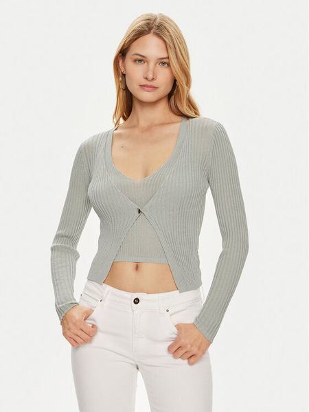 Guess Sweter W4YR37 Z3G32 Zielony Regular Fit. Zielone swetry klasyczne damskie Guess, xl, z wiskozy, bez kołnierzyka. Za 219.99 zł.