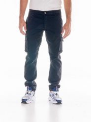 Spodnie cargo męskie z kieszeniami do pracy i wypoczynku. Czarne spodnie sportowe męskie LEONE 1947 APPAREL, z dresówki. Za 105.21 zł.