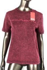 T-shirt damski Diesel T-Reg-E4 bordowy crew, 100% bawełna. Czerwone t-shirty damskie Diesel, m, bez wzorów, z bawełny, bez kołnierzyka. Za 302.99 zł.