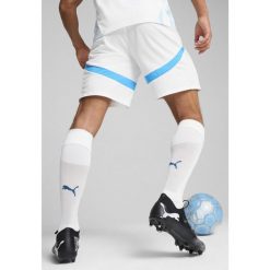 Męskie szorty Olympique Marsylia 24/25 PUMA White Bleu Azur Blue. Białe szorty męskie Puma, bez kołnierzyka. Za 190.50 zł.