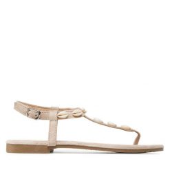 Sandały DeeZee. Brązowe sandały damskie DeeZee, bez wzorów, bez obcasa, na płaskiej podeszwie. Za 89.99 zł.