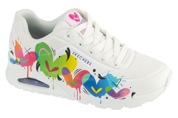 Buty sportowe Sneakersy damskie, Uno - Jason Naylor. Białe buty sportowe na co dzień damskie Skechers, bez wzorów, z materiału, trekkingowe. Za 449.99 zł.