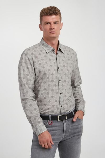 Koszula męska ze wzorem Hansen-W JOOP! JEANS. Koszule męskie Joop! Jeans, l, bez wzorów, z jeansu, bez kołnierzyka, bez ramiączek. W wyprzedaży za 419.30 zł.