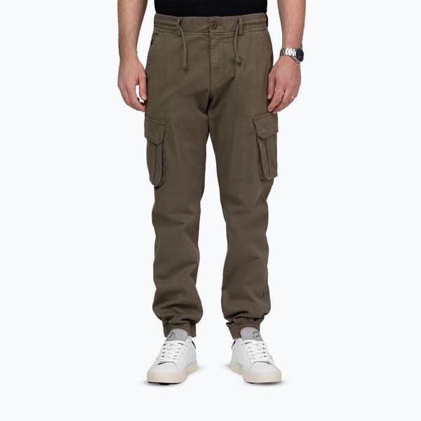Spodnie męskie Pitbull Proctor Drawstring Joggery Cargo. Zielone spodnie sportowe męskie PITBULL, z bawełny. Za 229.99 zł.