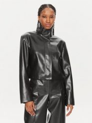 Calvin Klein Kurtka skórzana K20K207975 Czarny Regular Fit. Czarne kurtki damskie CALVIN KLEIN, bez wzorów, ze skóry, bez kaptura. Za 1,799.00 zł.