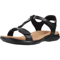 Sandały CLARKS 26185964C Czarny. Czarne obuwie trekkingowe damskie Clarks, bez wzorów, ze skóry, bez obcasa. Za 425.99 zł.