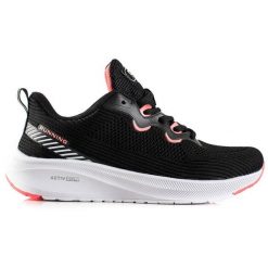 Sportowe buty na platformie DK czarne. Czarne buty sportowe na co dzień damskie bez wzorów. Za 212.22 zł.