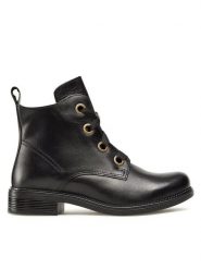 Lasocki Trzewiki RST-TULIA-23 Czarny. Czarne botki damskie Lasocki, ze skóry, bez obcasa, na płaskiej podeszwie, bez zapięcia. Za 229.99 zł.