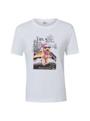 Liu Jo Collection Koszulka Kobiety Bawełna (100%) biały, M. Białe t-shirty damskie Liu Jo Collection, m, z aplikacjami, z bawełny, bez kołnierzyka. Za 299.95 zł.