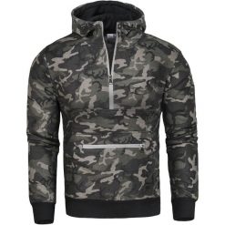 Bluza męska kangurka zielone moro Recea. Zielone bluzy z kapturem męskie Recea, m, z bawełny. Za 53.78 zł.