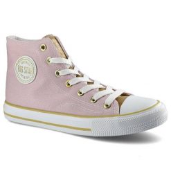 Różowe Trampki Big Star Damskie Stylowe Półbuty. Czerwone półbuty damskie Big Star, bez wzorów, z gumy, za kostkę. Za 71.99 zł.