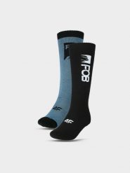 4F Skarpety snowboardowe męskie - multikolor 39-42. Brązowe skarpetki męskie 4f, bez wzorów, z elastanu. Za 129.99 zł.