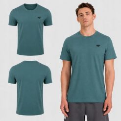 KOSZULKA MĘSKA 4F T-SHIRT BAWEŁNIANY SPORTOWY NA CO DZIEŃ M2669 SS26. Niebieskie t-shirty sportowe męskie 4f, m, z bawełny, bez ramiączek, na fitness i siłownię. Za 181.97 zł.