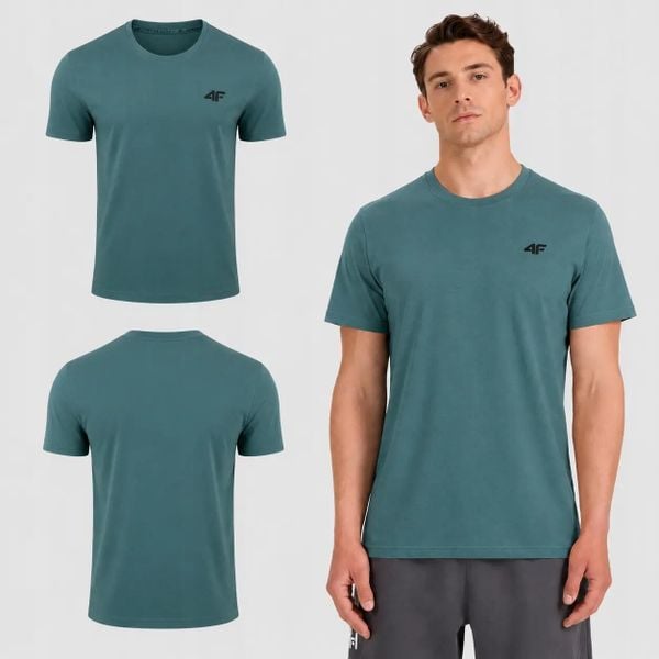KOSZULKA MĘSKA 4F T-SHIRT BAWEŁNIANY SPORTOWY NA CO DZIEŃ M2669 SS26. Niebieskie t-shirty męskie 4f, m, bez wzorów, z bawełny, bez kołnierzyka. Za 38.90 zł.