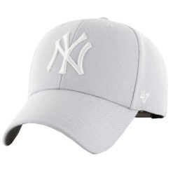 47 Brand New York Yankees MVP Cap, Czapka z daszkiem dla dorosłych. Szare czapki męskie 47 Brand, bez wzorów, z materiału, sportowe. Za 190.50 zł.