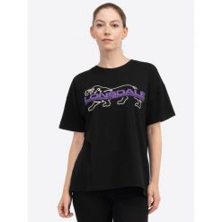 Damska koszulka z nadrukiem Lonsdale Cullaloe. Czarne bluzki sportowe damskie Lonsdale, bez kołnierzyka, bez ramiączek. W wyprzedaży za 145.05 zł.