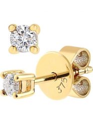 Revoni Złote kolczyki-wkrętki z diamentami rozmiar: onesize. Żółte kolczyki damskie Revoni, z diamentem, złote. Za 1,035.99 zł.