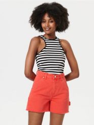 Szorty bawełniane - pomarańczowy. Brązowe szorty damskie Sinsay, bez wzorów, z bawełny. Za 79.99 zł.