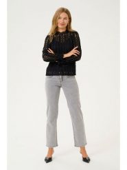 Kaffe Bluzka w kolorze czarnym rozmiar: 36. Czarne bluzki damskie Kaffe, bez wzorów, z koronki, bez kołnierzyka, bez ramiączek. Za 87.19 zł.