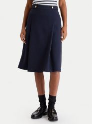 Tommy Hilfiger Spódnica trapezowa WW0WW48263 Granatowy Regular Fit. Niebieskie spódniczki damskie Tommy Hilfiger, bez wzorów, z syntetyku, trapezowe. Za 749.99 zł.