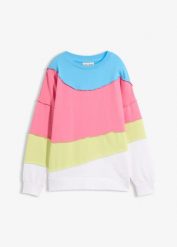 Bluza z miękkiej mieszanki bawełny. Czerwone bluzy bez kaptura damskie bonprix, z bawełny. Za 59.99 zł.