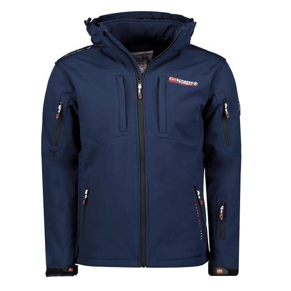 Geographical Norway Softshell TUNAR DB NAVY MEN 009 (WY9170H/GN/Navy). Niebieskie kurtki softshell damskie Geographical Norway, bez wzorów, z softshellu, bez kaptura. Za 229.00 zł.