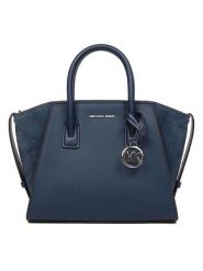 Michael Kors Skórzana torebka w kolorze granatowym - 31 x 19 x 13 cm rozmiar: onesize. Niebieskie torebki klasyczne damskie Michael Kors, bez wzorów, z materiału, bez dodatków. Za 856.56 zł.