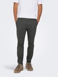 ONLY & SONS Spodnie chino "Mark" - Slim fit - w kolorze antracytowym rozmiar: W31/L30. Czarne spodnie materiałowe męskie Only & Sons, bez wzorów. Za 83.62 zł.