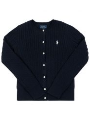 Polo Ralph Lauren Kardigan 313543047 Granatowy Regular Fit. Niebieskie swetry dziewczęce Polo Ralph Lauren, bez wzorów, z bawełny, bez kołnierzyka. Za 549.99 zł.