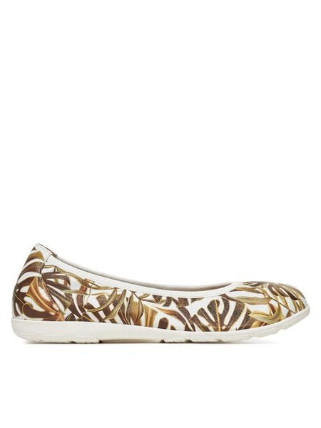 Caprice Baleriny 9-22150-42 Biały. Białe baleriny damskie Caprice, bez wzorów, ze skóry, bez obcasa. Za 135.99 zł.