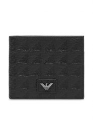 Emporio Armani Portfel EM001741 AF14774 Czarny. Czarne portfele męskie Emporio Armani, bez wzorów, ze skóry. Za 754.99 zł.